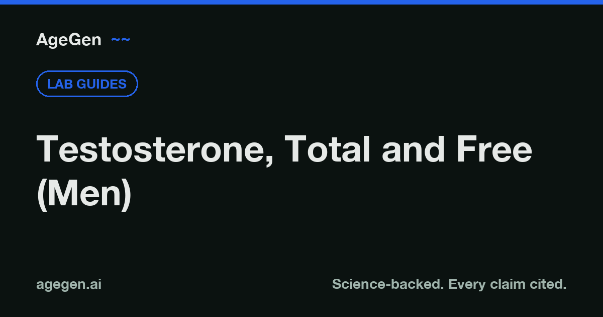 Testosterone, Total and Free (Men) — AgeGen