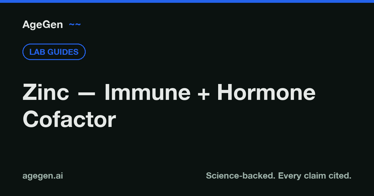 Zinc — Immune + Hormone Cofactor — AgeGen