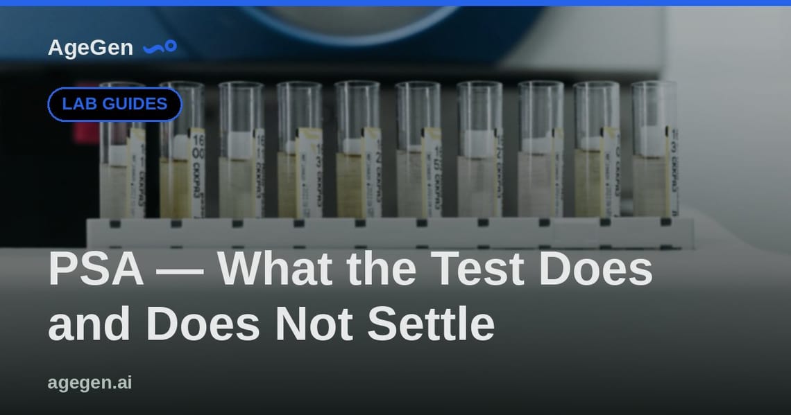 PSA — What the Test Does and Does Not Settle — AgeGen