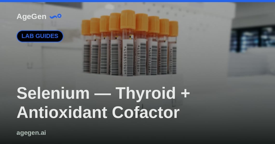Selenium — Thyroid + Antioxidant Cofactor — AgeGen