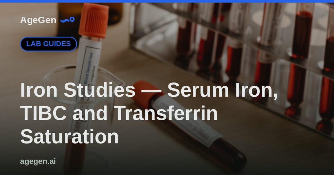Iron Studies — Serum Iron, TIBC and Transferrin Saturation — AgeGen