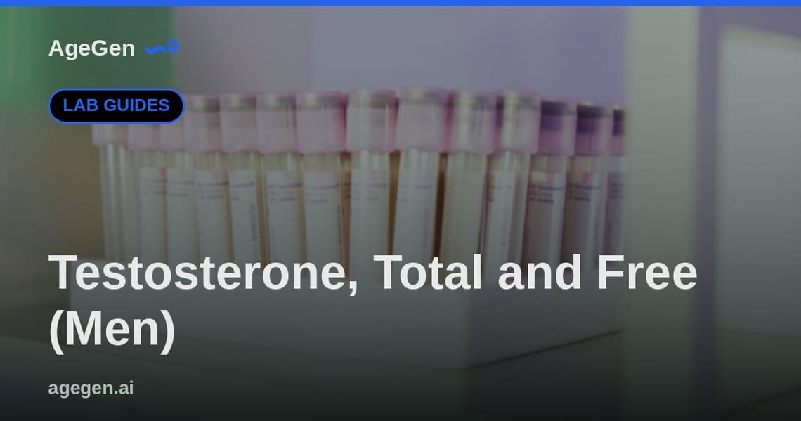 Testosterone, Total and Free (Men) — AgeGen
