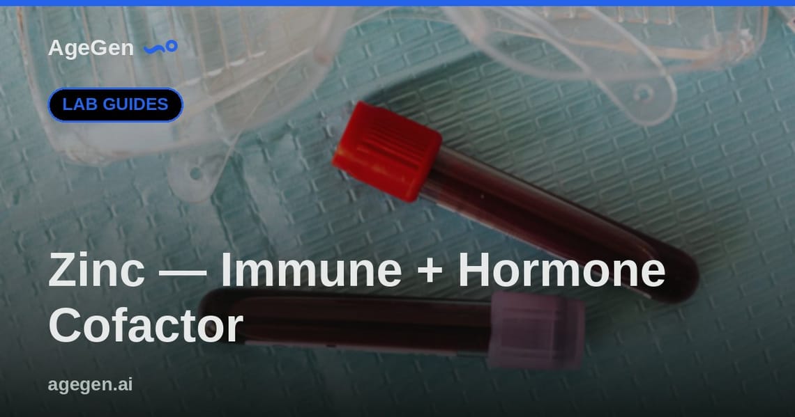 Zinc — Immune + Hormone Cofactor — AgeGen