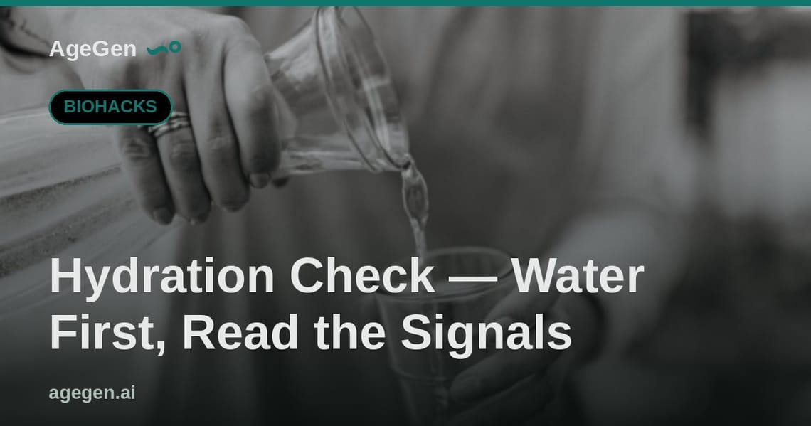 Hydration Check — Water First, Read the Signals — AgeGen
