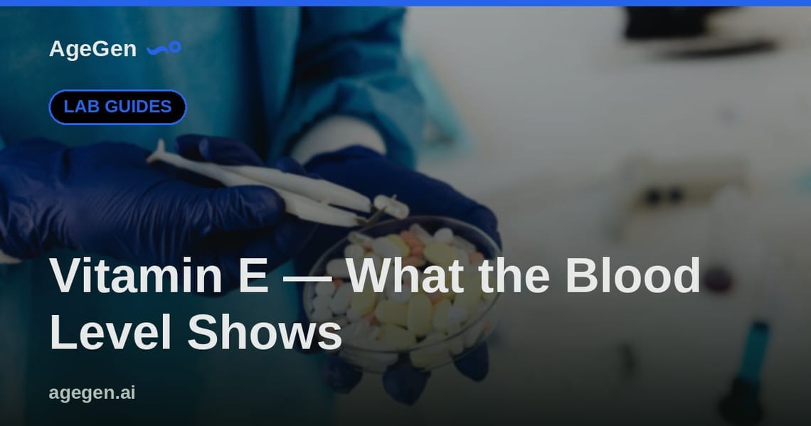 Vitamin E — What the Blood Level Shows — AgeGen