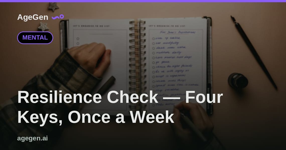 Resilience Check — Four Keys, Once a Week — AgeGen